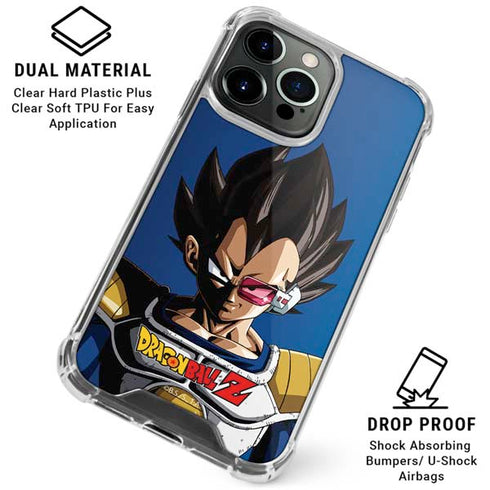 Dragon Ball Z Vegeta Portrait iPhone 15 Pro Clear Case